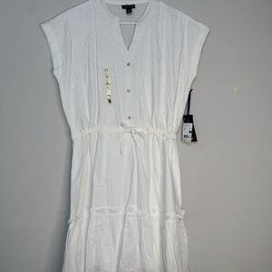 U.S. Polo Assn White Eyelet Dress Size Large NWT Casual Summer